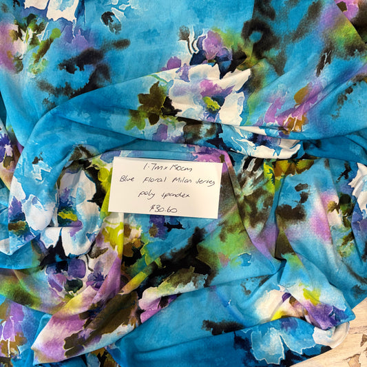 1.7m Blue Floral Milan Jersey