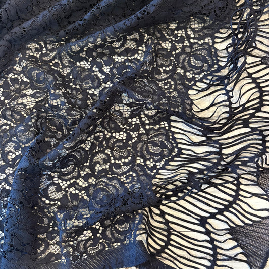 1.5m Navy Fringed Lace Panel
