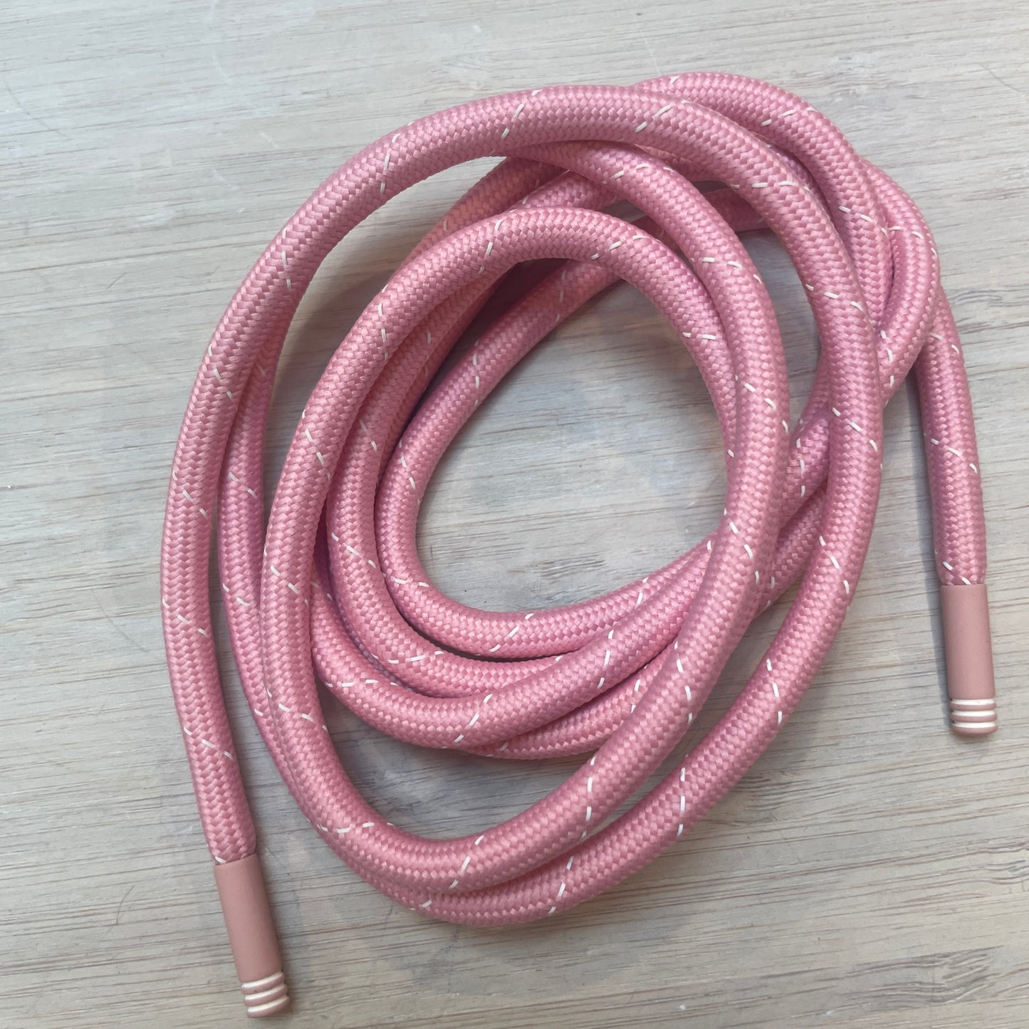 Rose pink pin stripe toggled cord tie 170cm