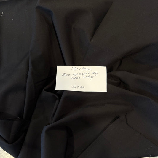 1.9m Black Lightweight Suting