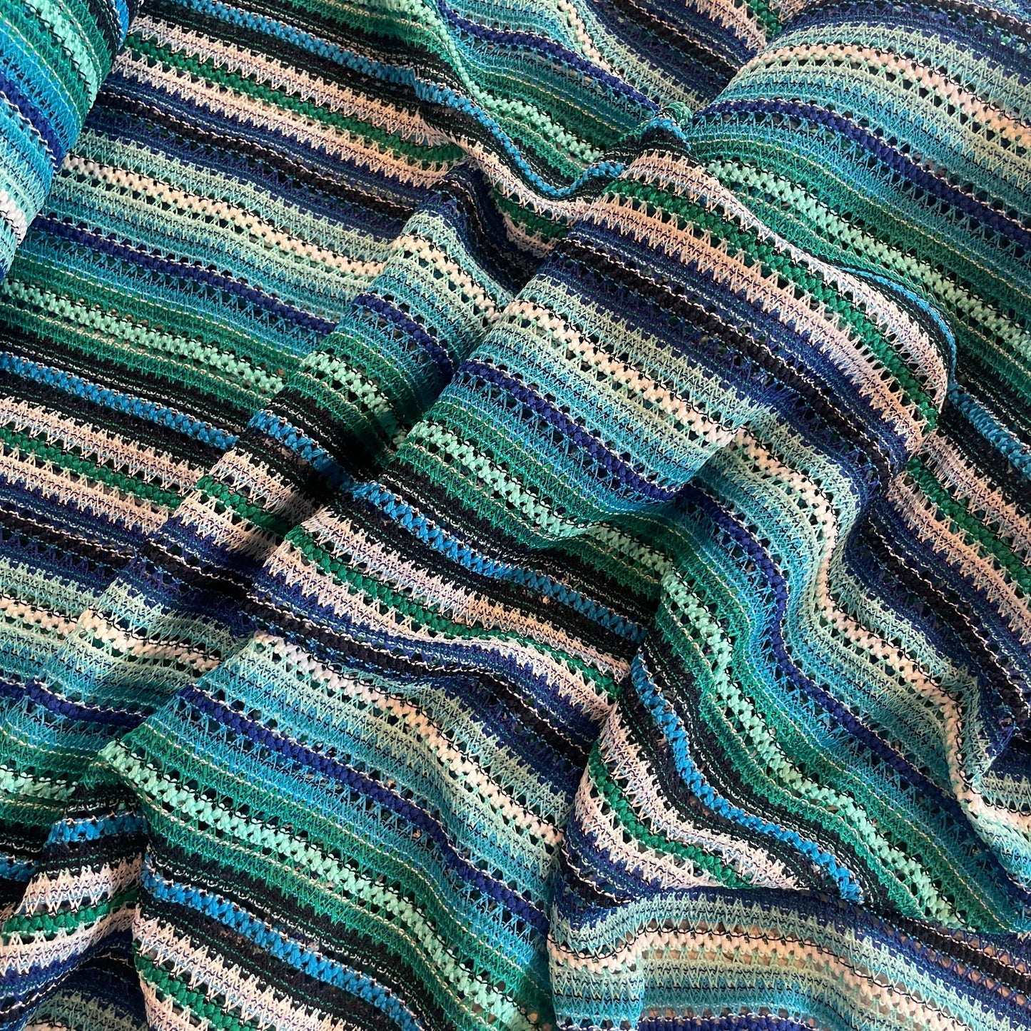 Ocean stripe crochet knit