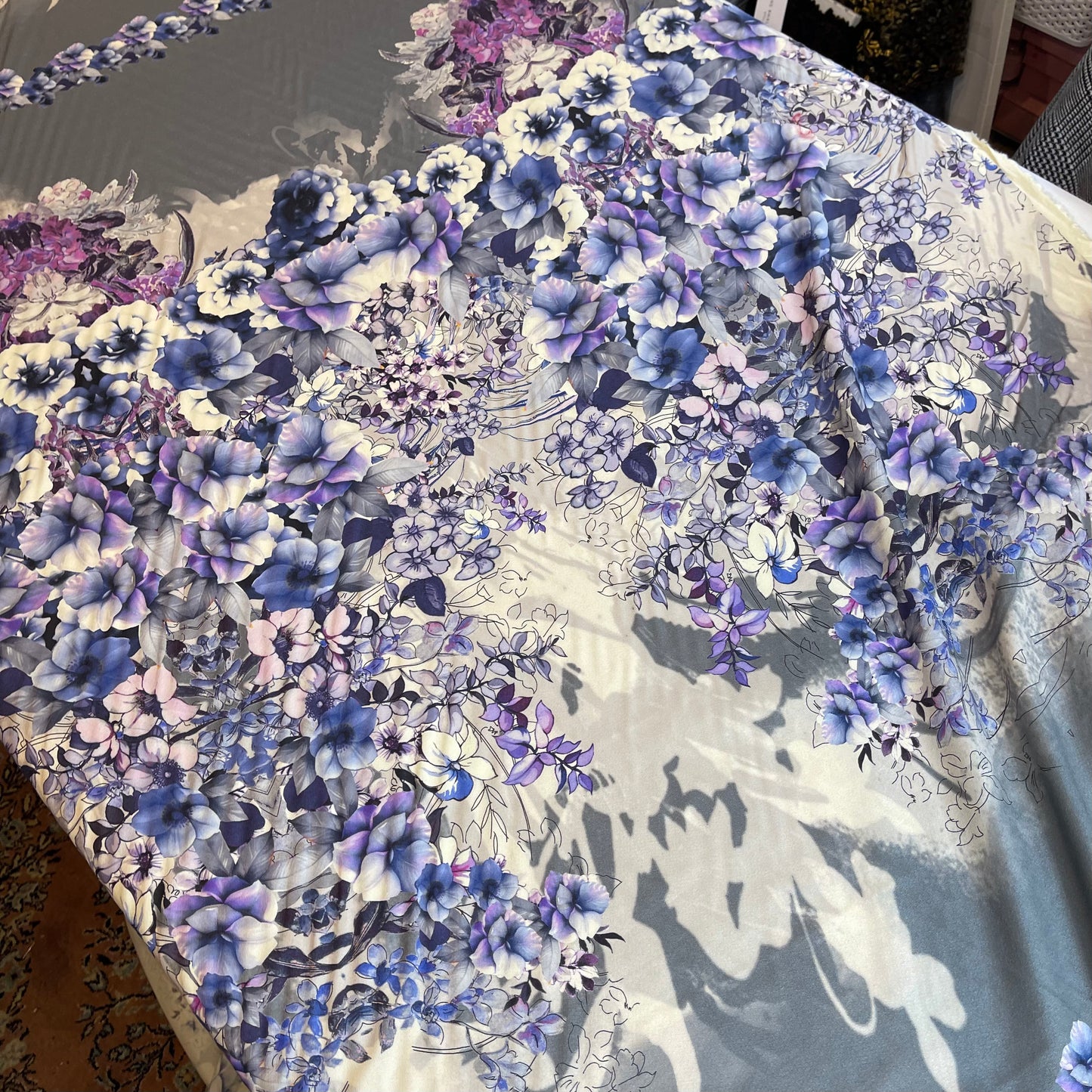 1.3mtr Panel Verona Lavender Botanical Dobby Silk