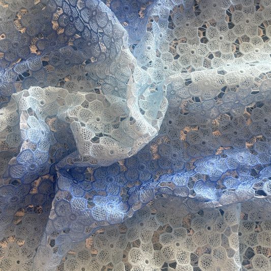 2.8m blue floral guipure lace