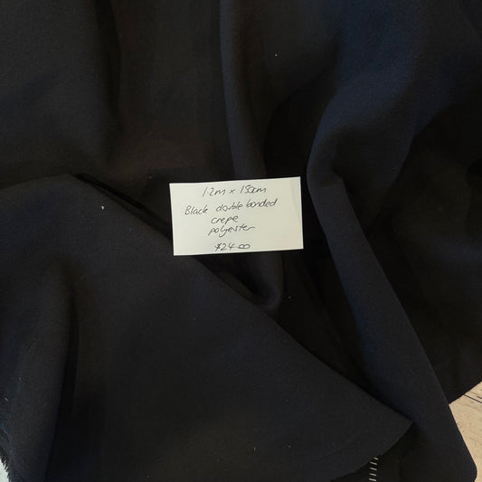 1.2m Black Double Bonded Crepe