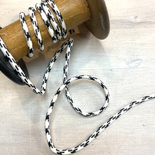 Black and white braided cord