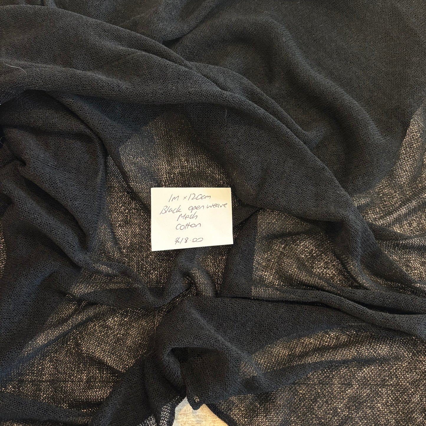 1m Black Open Weave Mesh