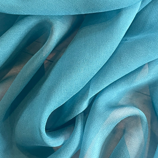 Teal waters Silk Chiffon
