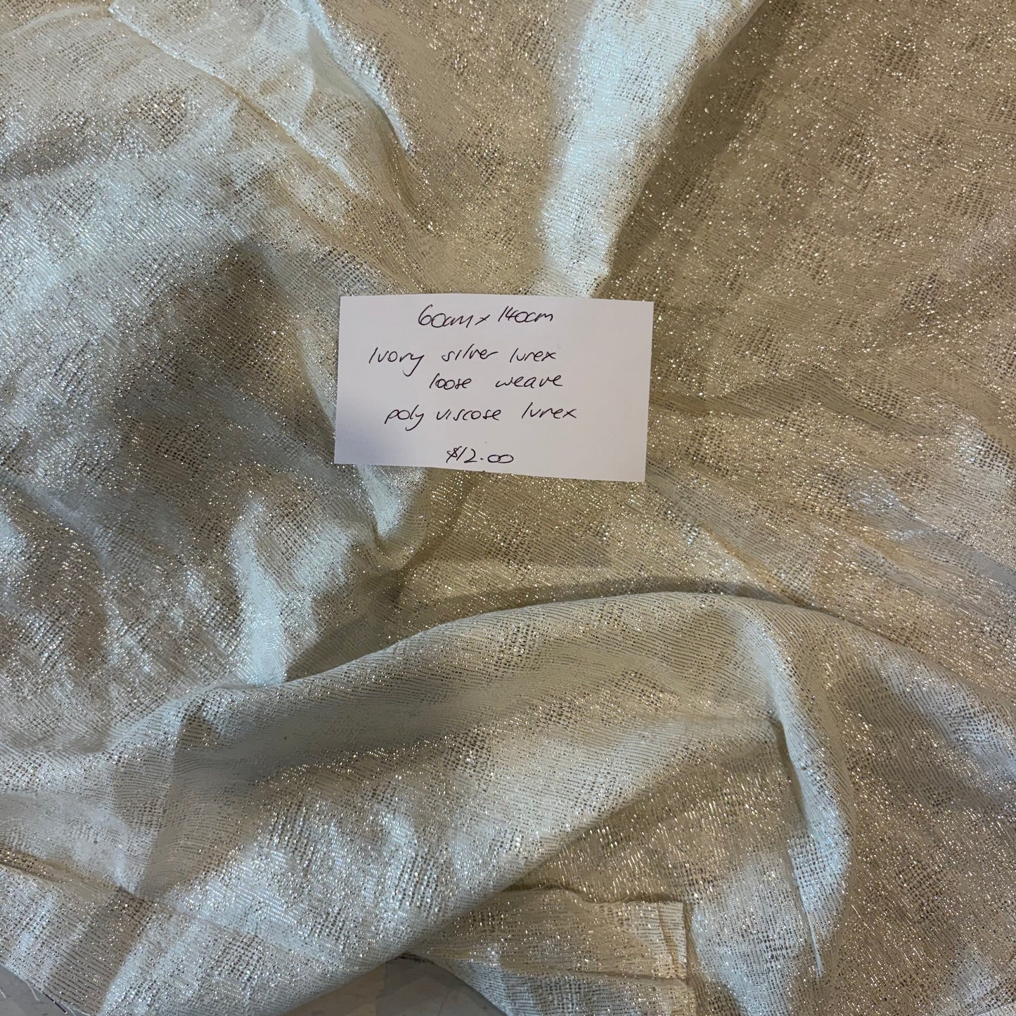 60cm Ivory Silver Lurex Loose Weave