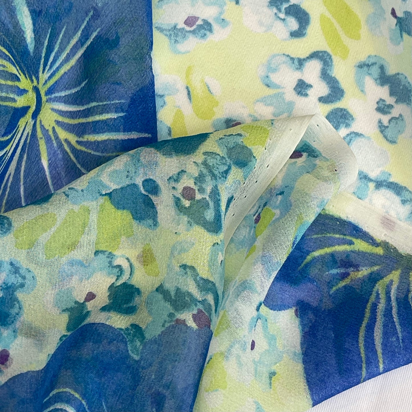 Painted Flowers Silk Chiffon