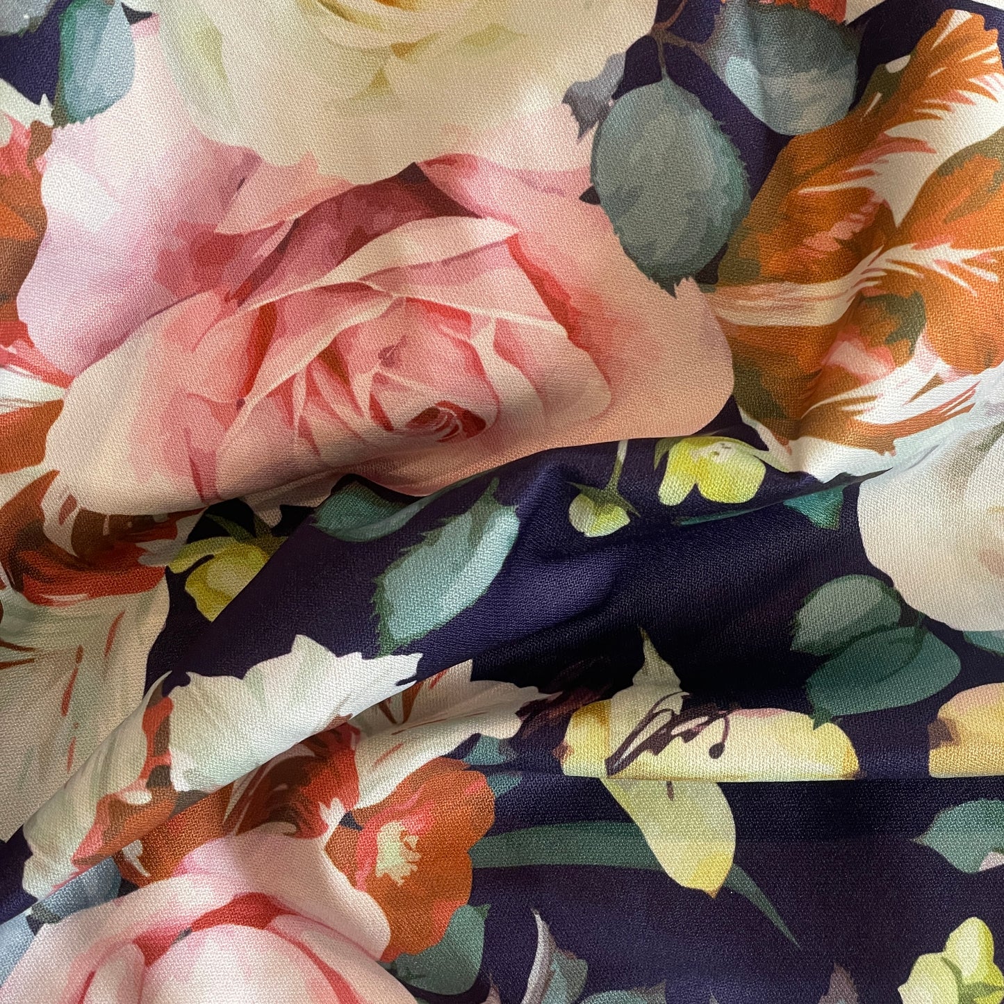 Digital rose de lustred stretch satin