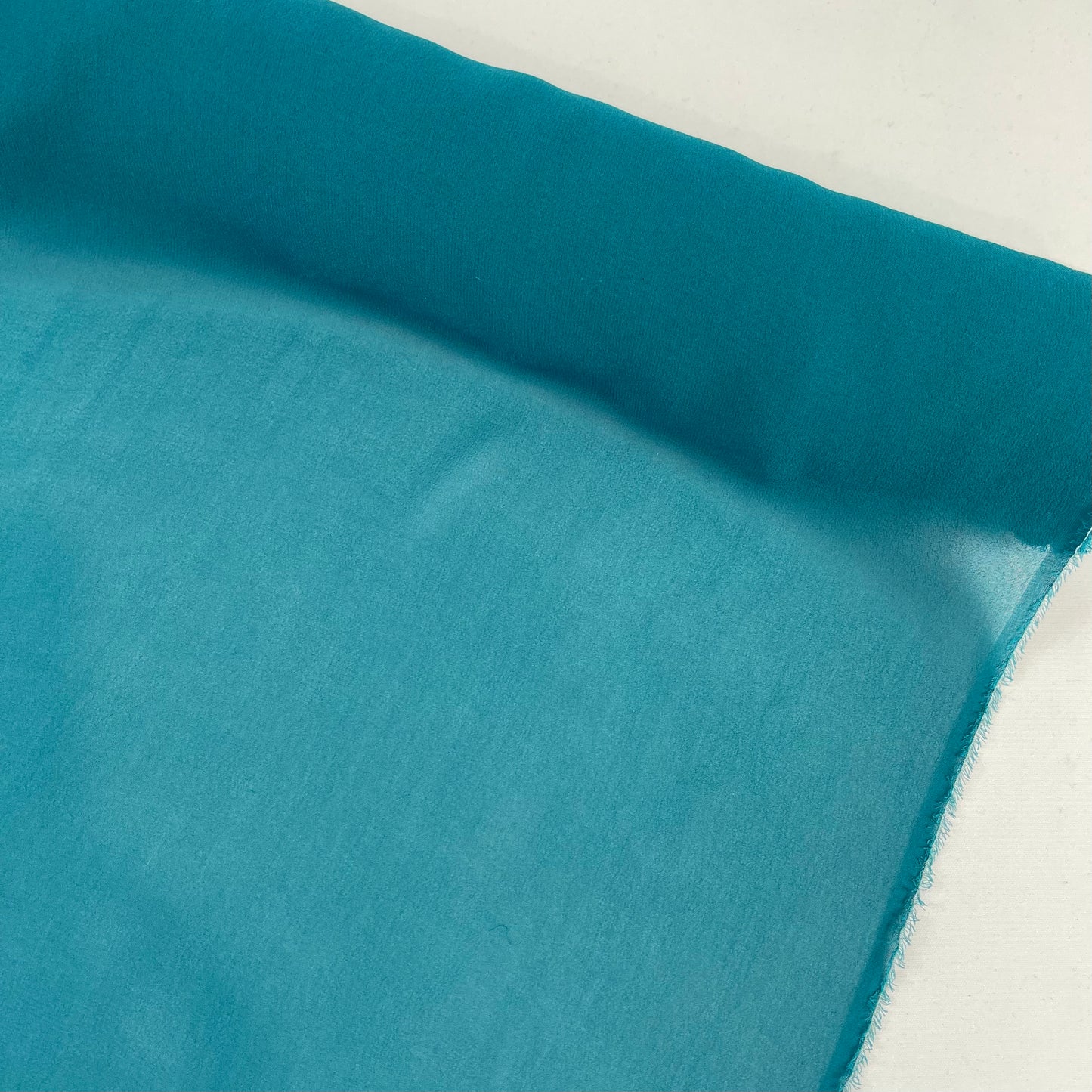 Teal silk georgette