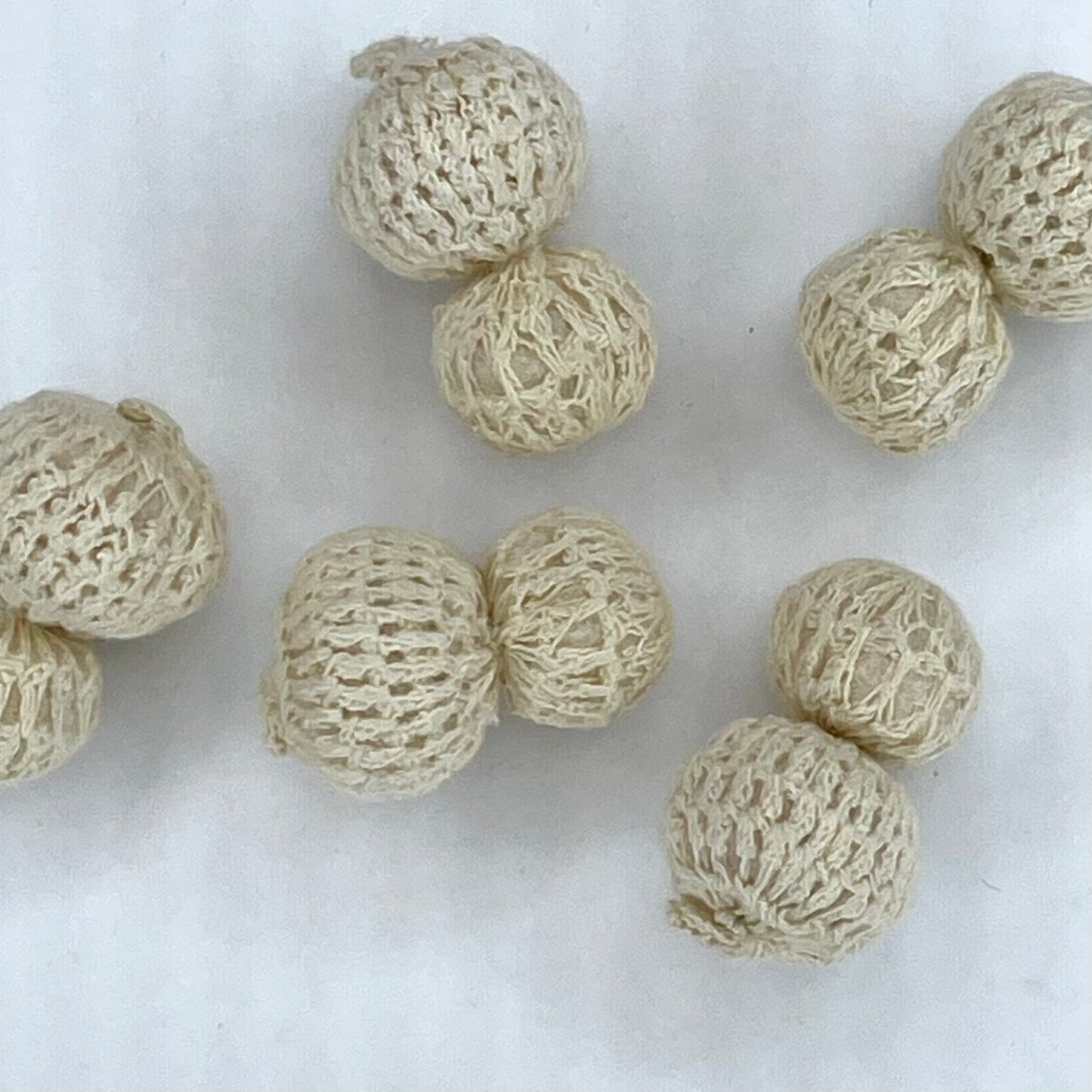 Cream Crochet Double Bobble Button