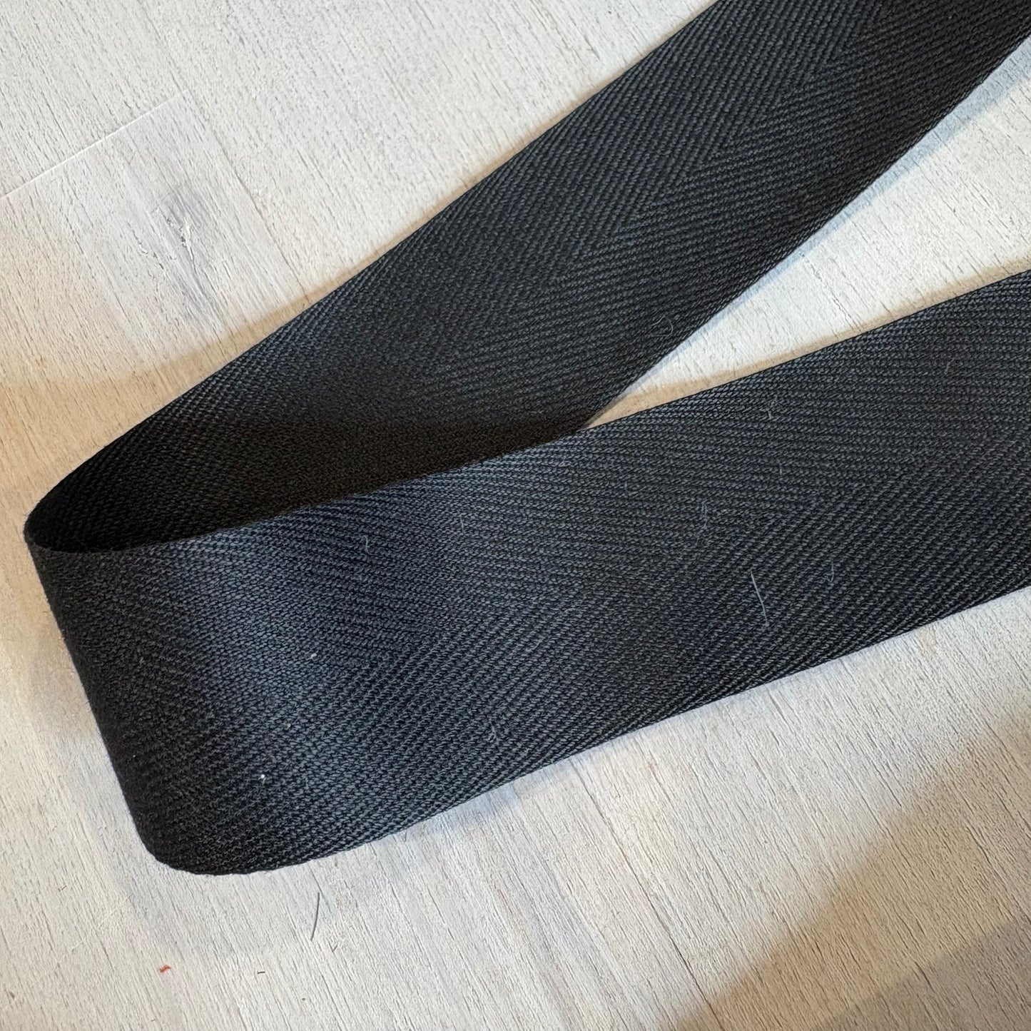 Black 32mm Herringbone Cotton Tape
