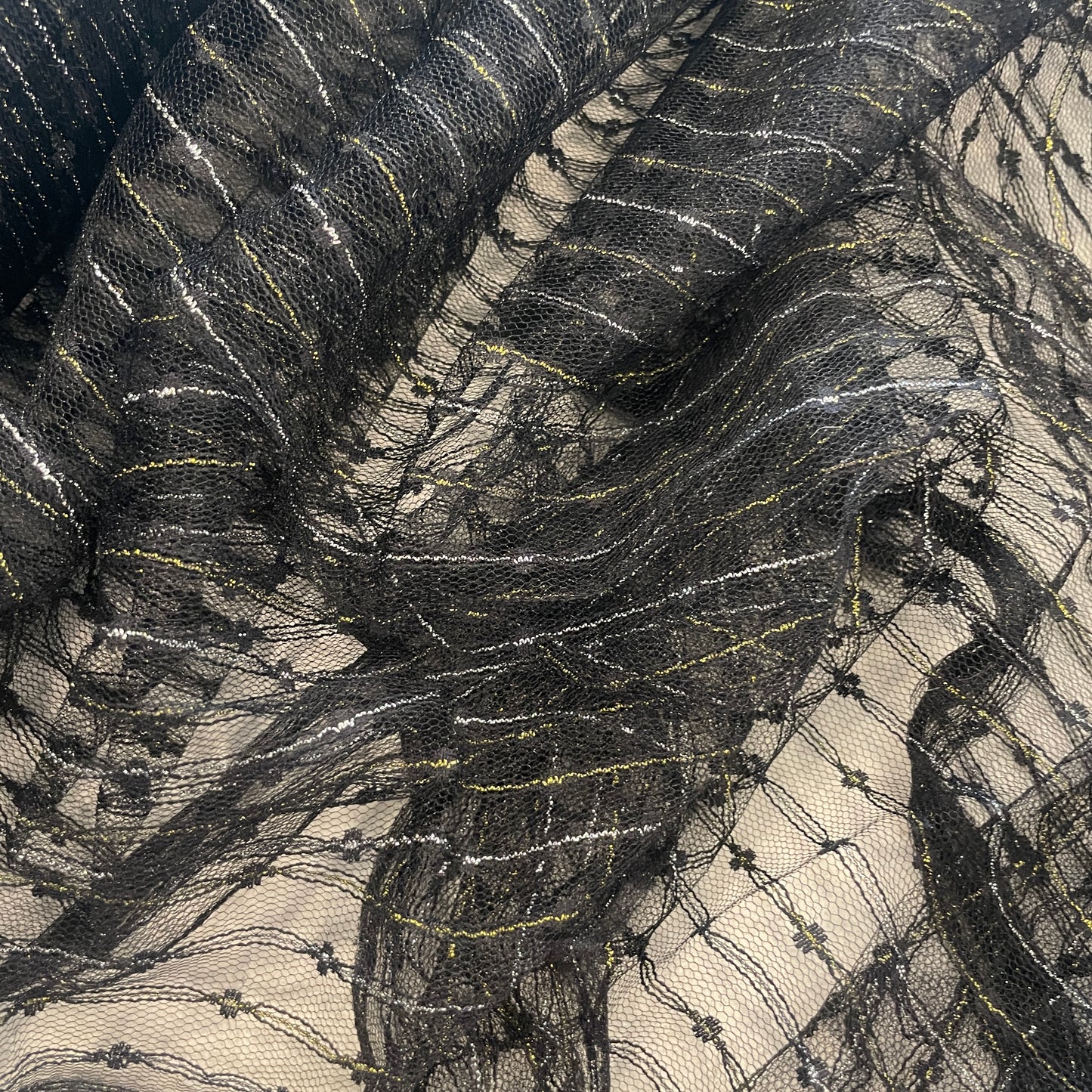 metallic diamonds fine tulle