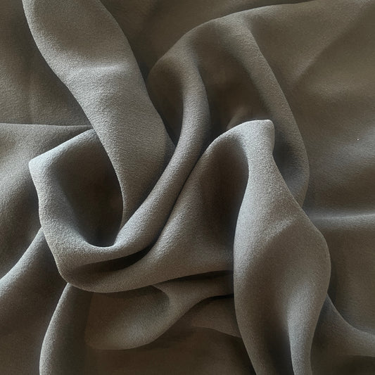 90cm charcoal stretch silk double georgette