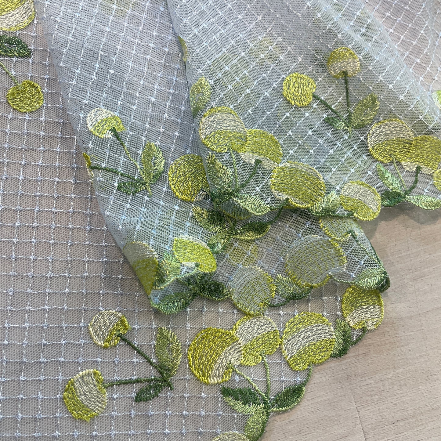 Lemon cherry Embroidered Lace