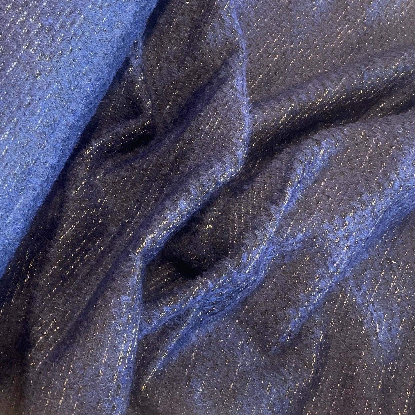 Navy brushed boucle coating