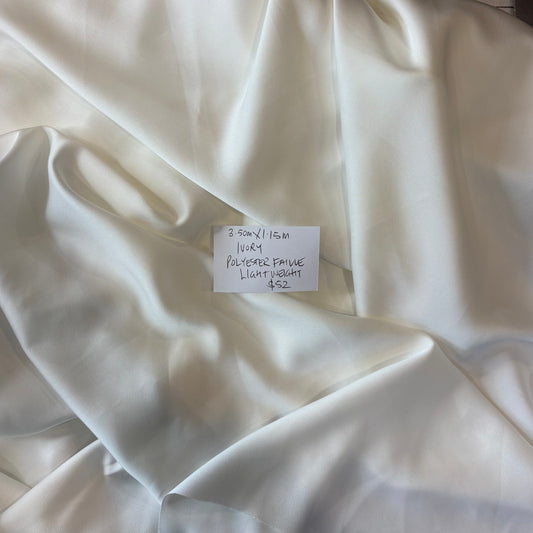 3.50m Ivory Polyester Faille