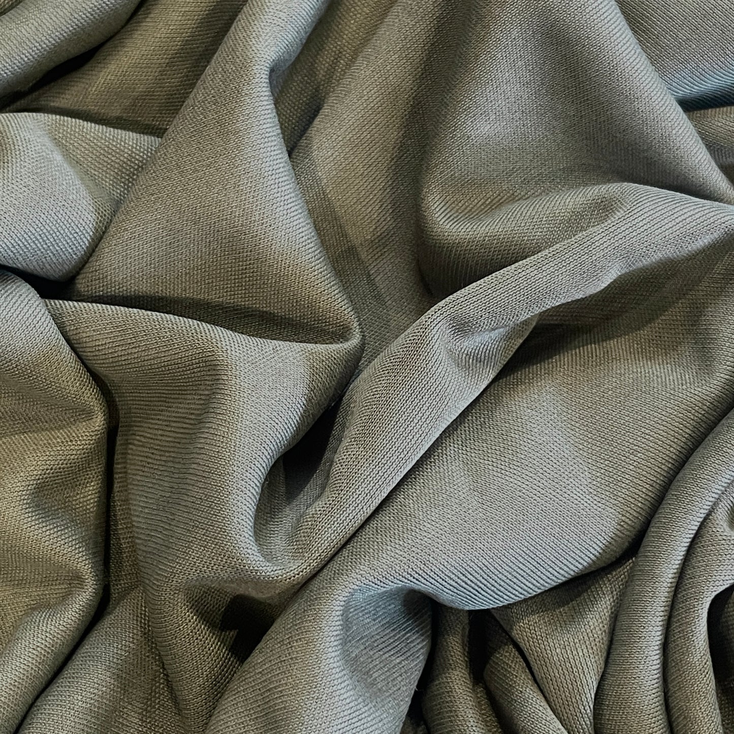 Khaki silk viscose jersey