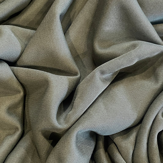 Khaki silk viscose jersey