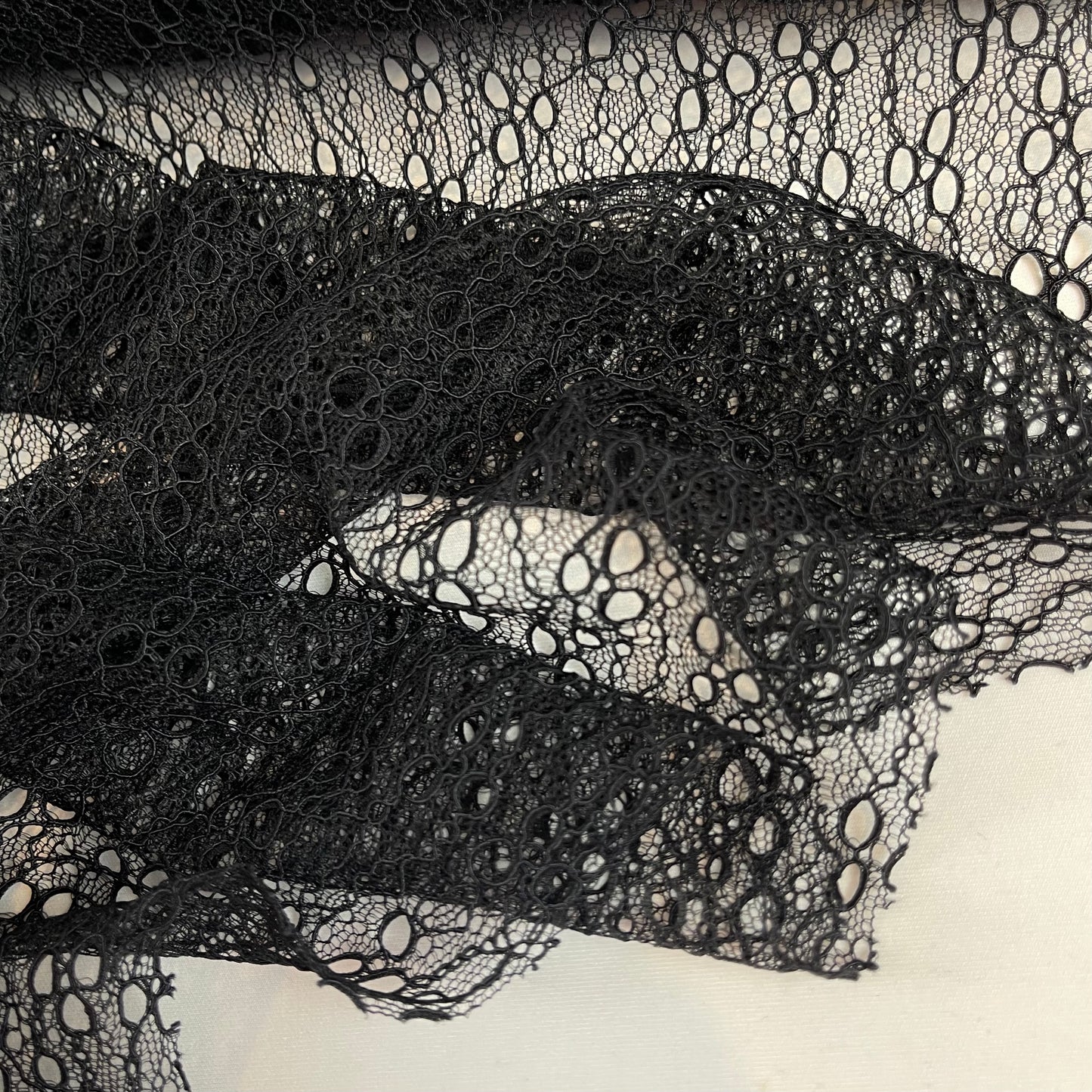 Dew drop black mesh lace