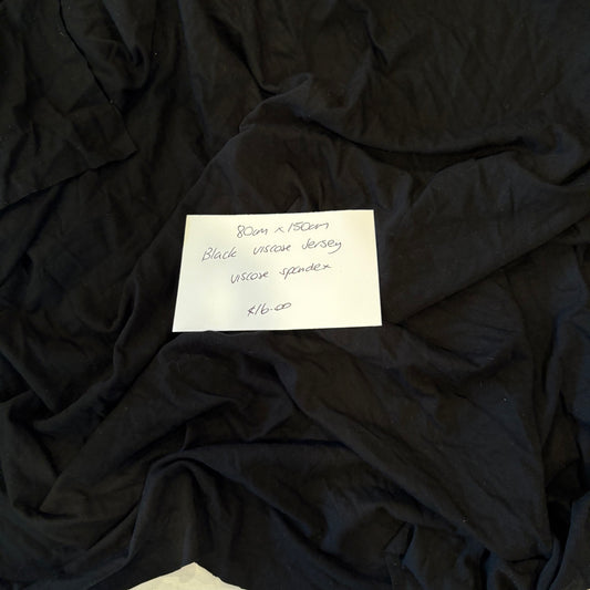80cm Black Viscose Jersey