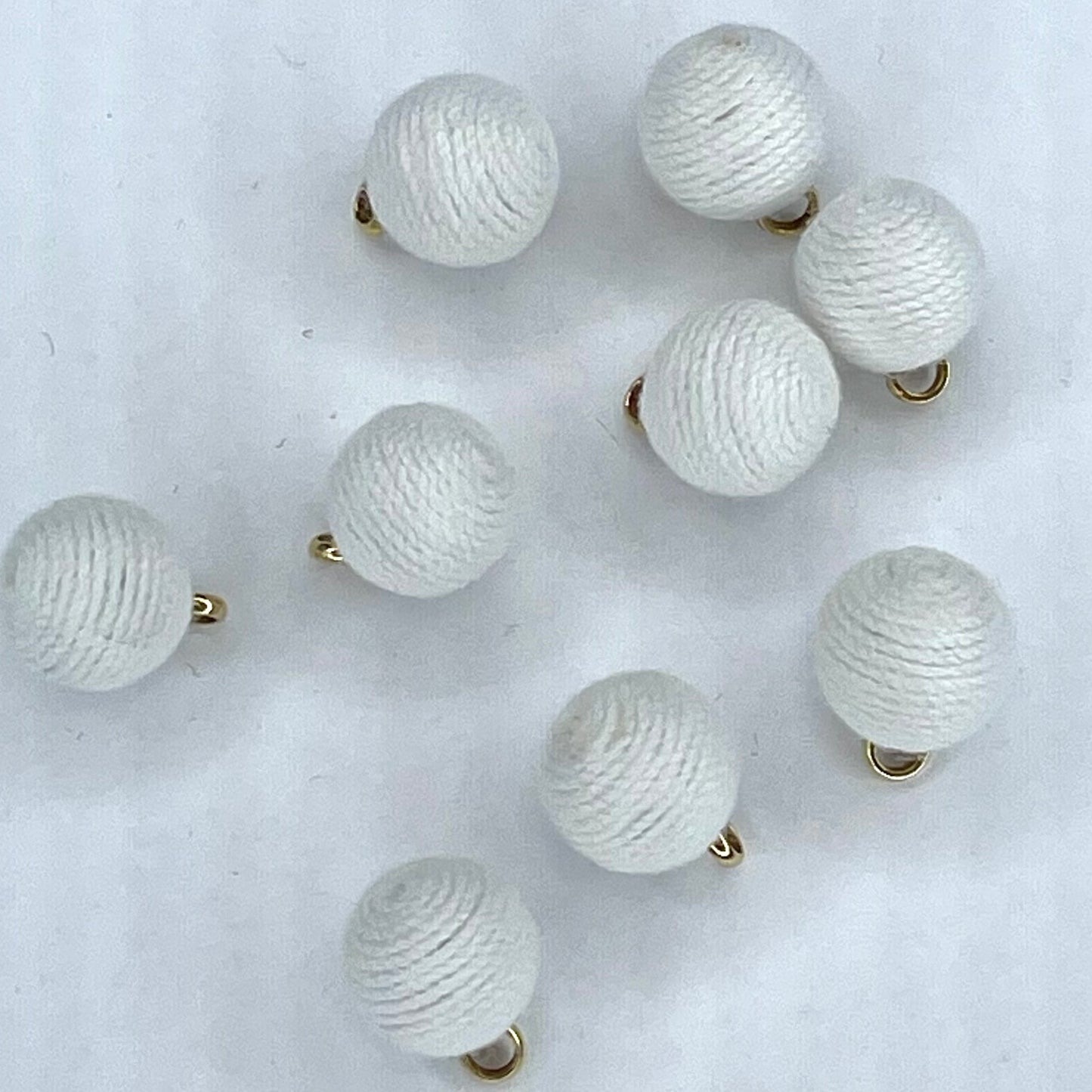 Cotton Corded Bobble Button Ivory