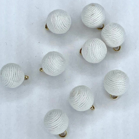 Cotton Corded Bobble Button Ivory