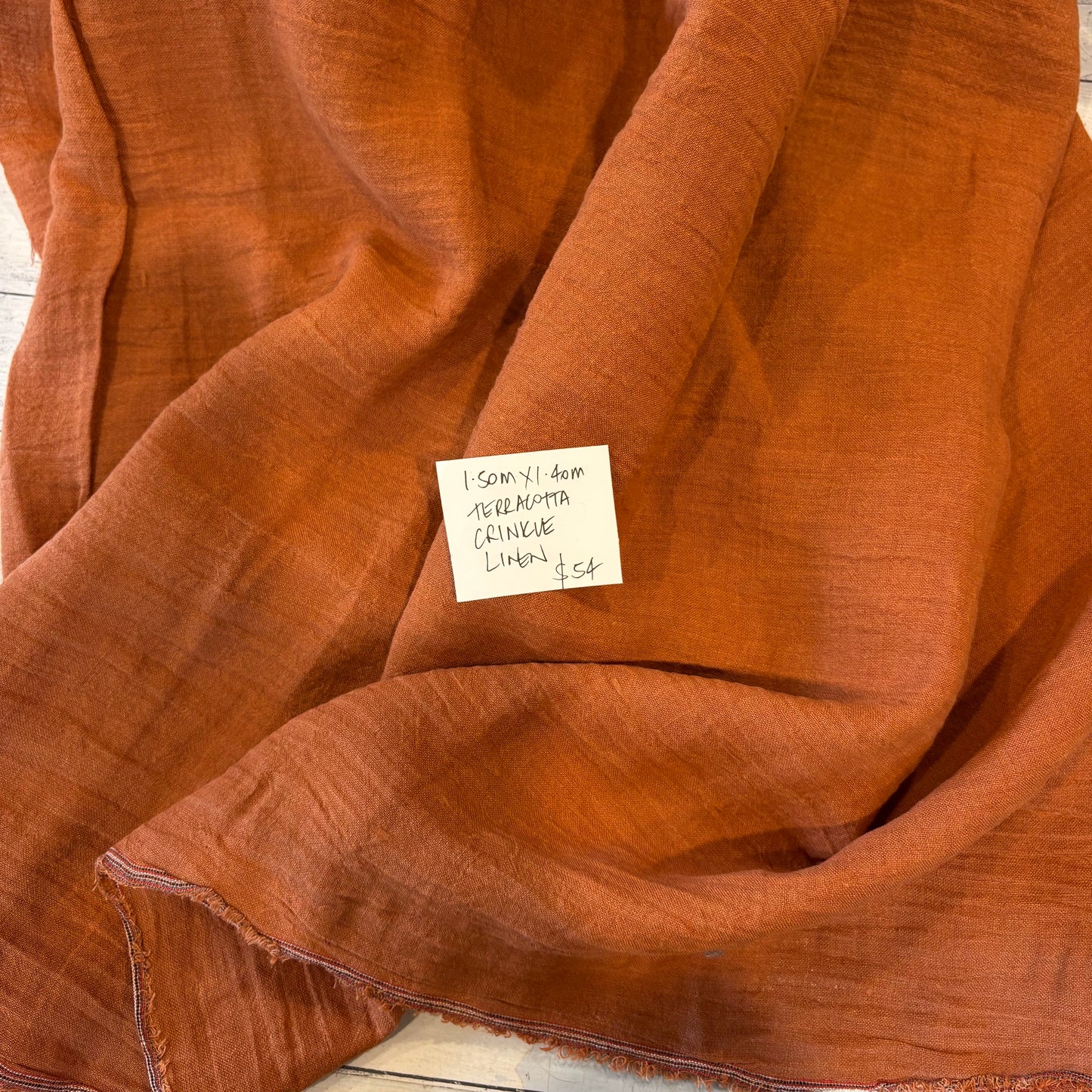 1.6m Terracotta Crinkle linen