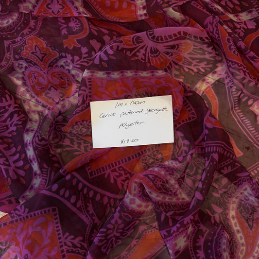 1m Cerise Patterned Georgette