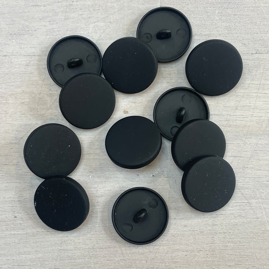 Matte black metal shank button large