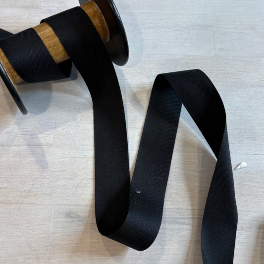 Black 32mm Herringbone Cotton Tape