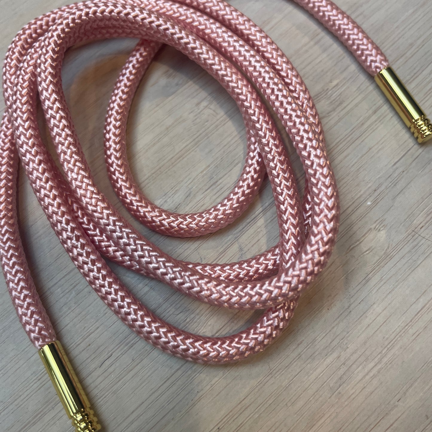 Rose pink toggled cord tie 110cm