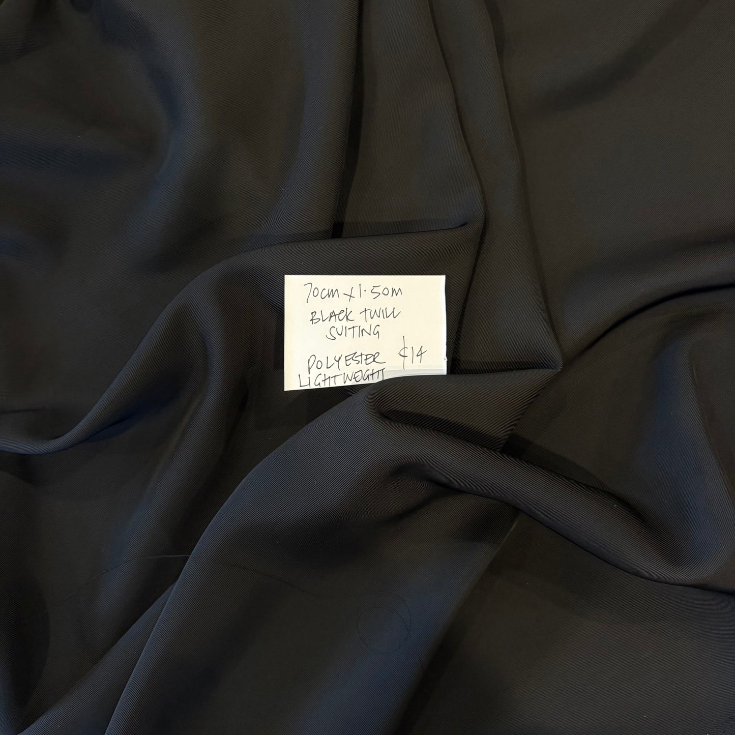 70cm Black Twill Suiting