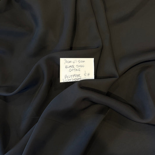 70cm Black Twill Suiting