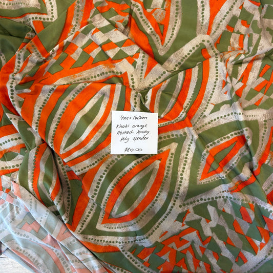 4m Khaki Orange Abstract Jersey