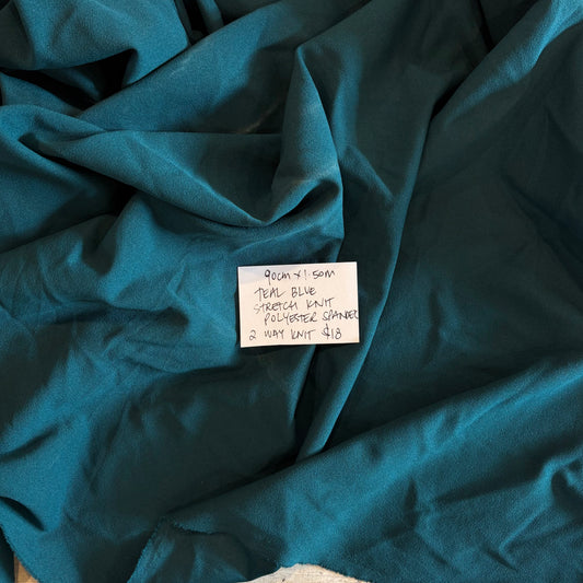 90cm Teal Blue Stretch Knit