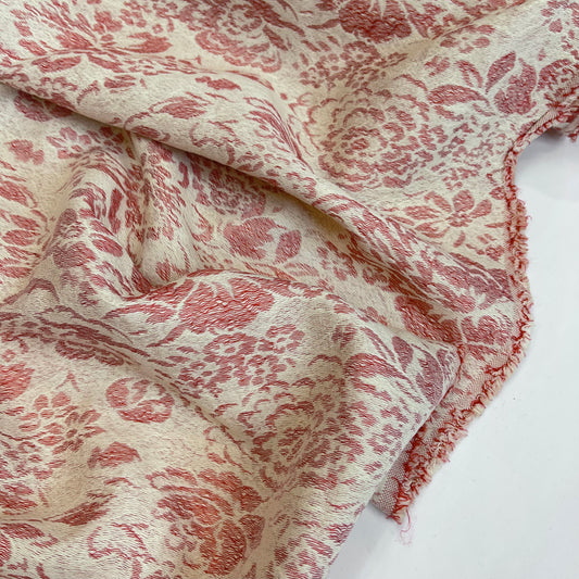 Coral Rose Soft Cotton Brocade