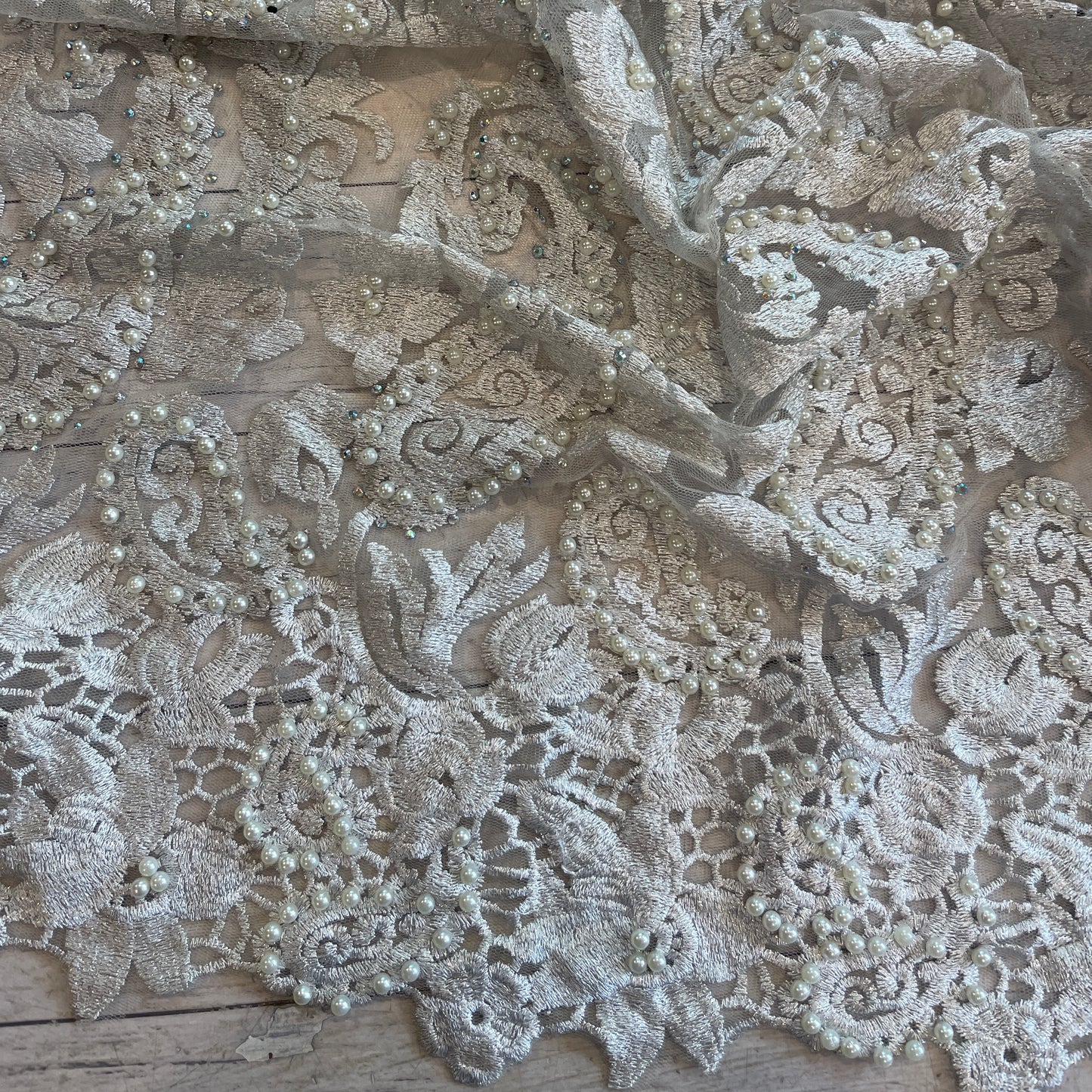 House of Medici embroidered beaded tulle