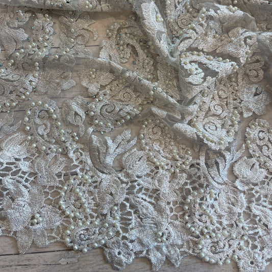 House of Medici embroidered beaded tulle