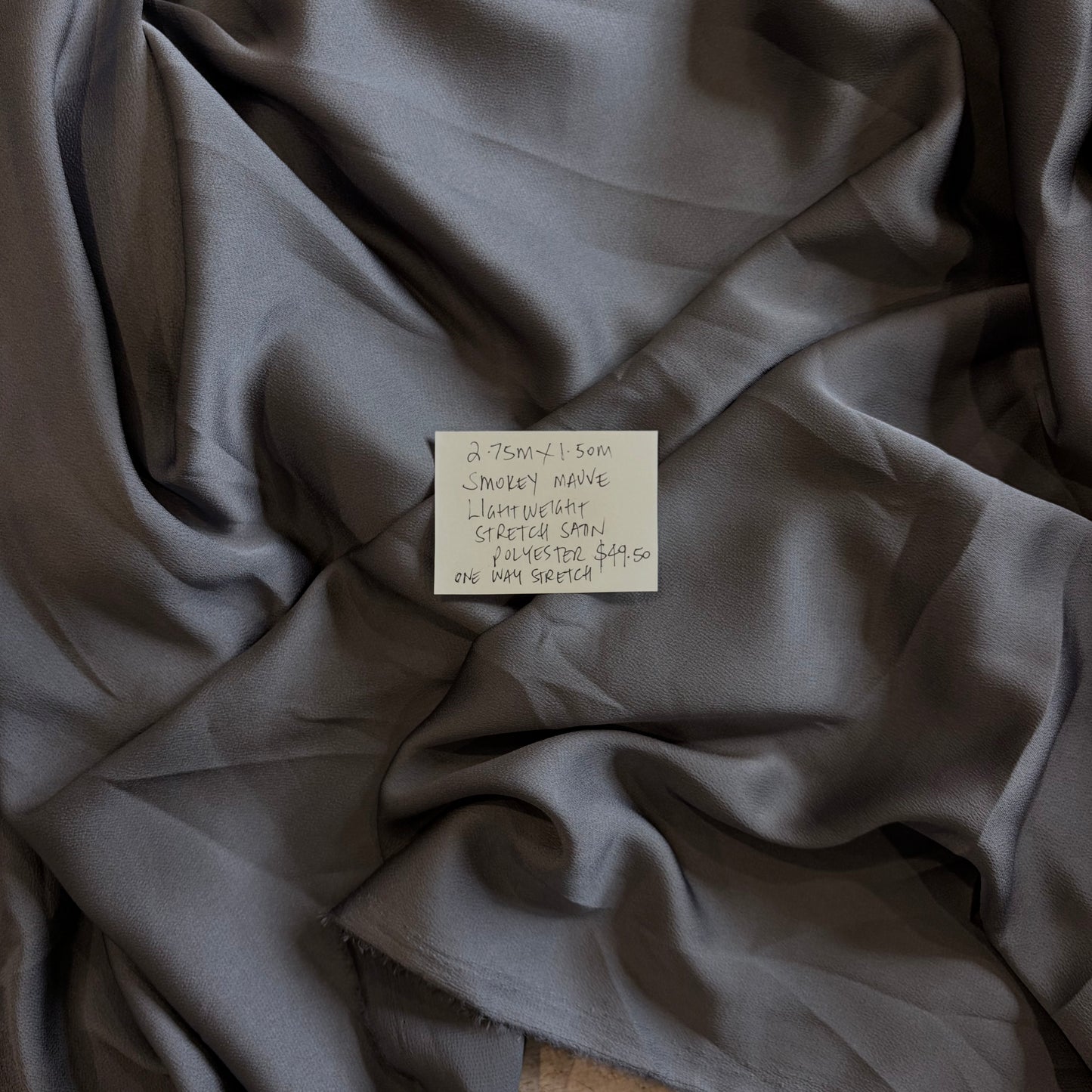 2.75m Smokey Mauve Stretch satin