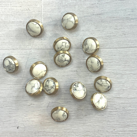12mm white marble dome shank button