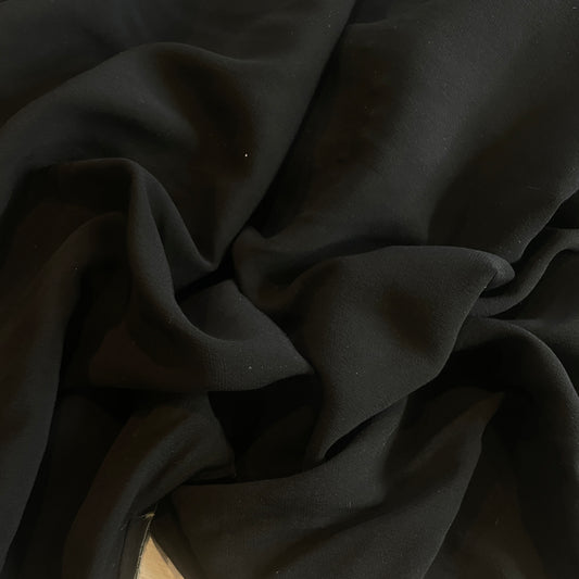 Pria black viscose satin back crepe