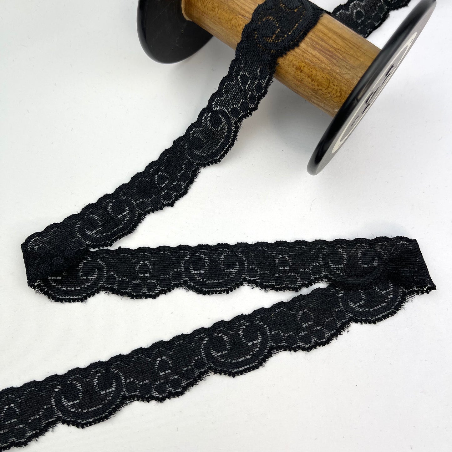 Brooklyn Black 25mm Stretch Lace