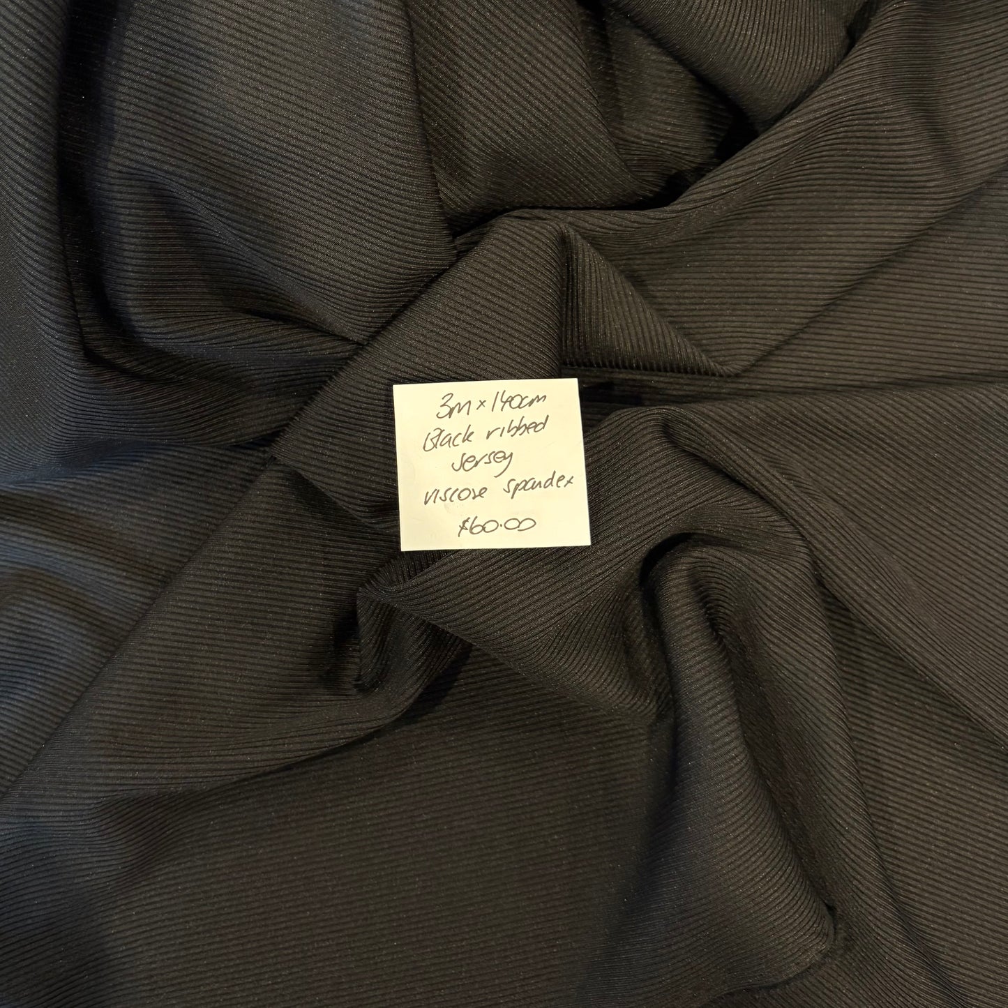 3m Black Ribbed Jersey
