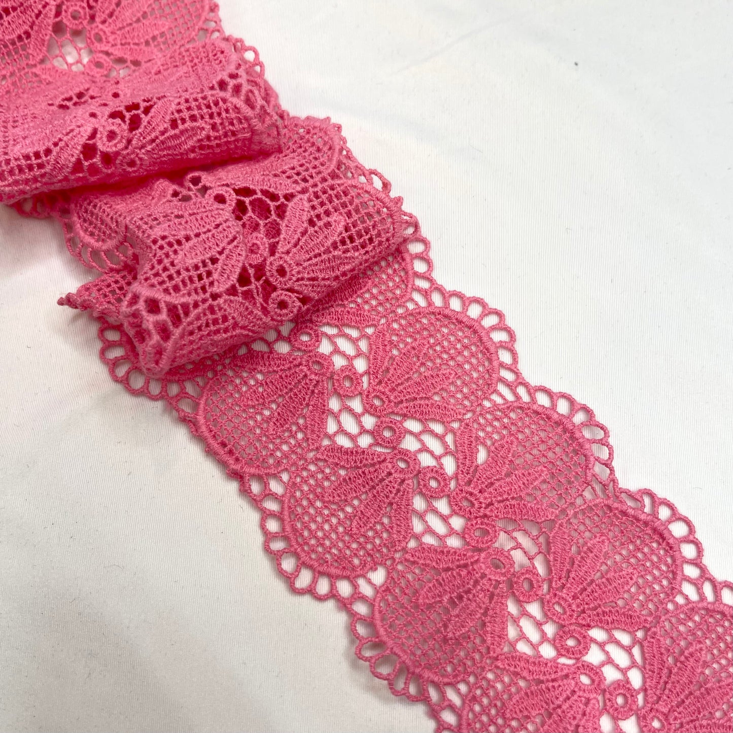 Libby Bubblegum Hand Dyed Crochet Insertion Lace