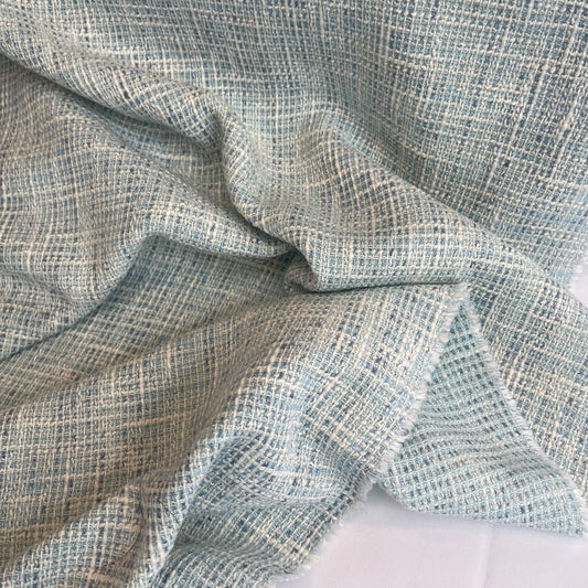 Seafoam Soft Cotton Viscose Tweed