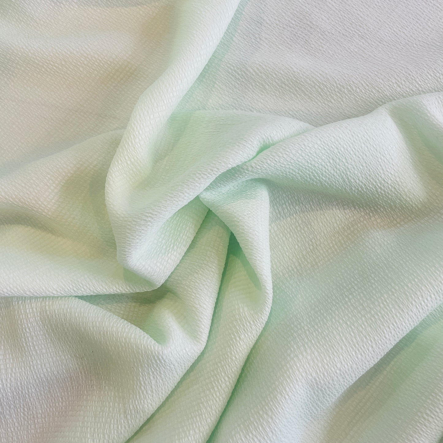 Minty crinkle viscose georgette