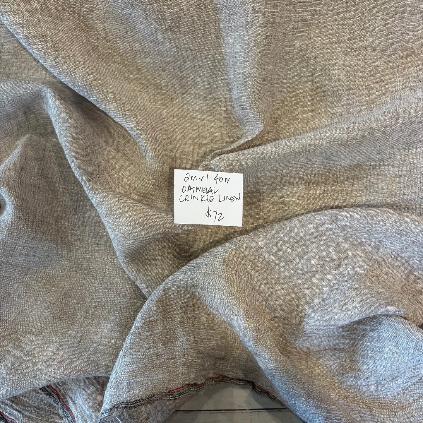 2m Oatmeal Crinkle Linen