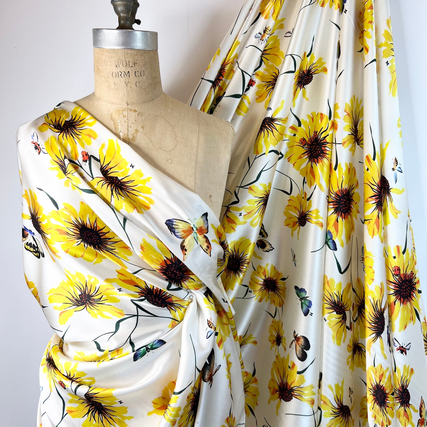 MISSONI Garden Friends Yellow Stretch Silk Satin